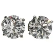 $6400 1.17 Carat Ct 2 Pc Diamond Stud Earrings Real Natural Round Solitaire 14k