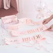 Blush 'team BRIDE' Bridal Shower Sashes 6pk in Gift Box Hens Night Party Outfit