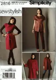 Simplicity Sewing Pattern 2816 Dress Top Jacket Pants Misses Size 14-22