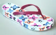 MARC JACOBS flip-flops 39 9 pink white FLOWER small wedge shoes SUPER CUTE