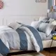 【DUYAN 竹漾】舒柔棉三件式枕套床包組 星軌青藍 台灣製(雙人)