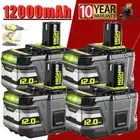 1~4x 18V 12.0Ah Lithium Battery For Ryobi P108 ONE Plus P104 P102 P107 / Charger