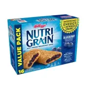 Nutri Grain Blueberry Cereal Bar 1.3 oz Case of 16 Top Snack Food Bars