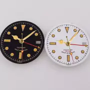 29mm Black White Watch Dial Lume Gold Hand fit NH34A NH34 GMT Accessories Part