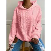Women's Pullover Hoodie Sweatshirt Plain Casual Long Sleeve Hooded Regular Tops Street Dailywear Black White Pink Red Blue Fall Winter