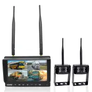 Elinz Wireless 7" Quad Monitor DVR 2x Reversing Camera Package