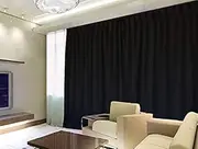 100% Blockout Curtain W280cm x D230cm Pinch Pleat Blackout High Level Fabric,Black,One Panel,15 Hooks