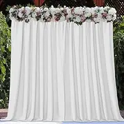 Joydeco White Photography Backdrop Curtains, White Backdrop Drapes for Wedding Decorations, Wrinkle Free Polyester 5ft x 7ft Fabric Drape 2 Panels with Rod Pockets
