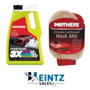 Mothers 05610 + 156300 Triple Action Foam Wash 100 FL.oz W/ Lambswool Wash Mitt