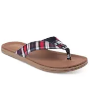 CLUB ROOM Men's Riley Red/White/Blue Stripe Strap Flip Flop Sandal PICK SIZE