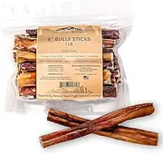 Pawsitive Cravings 6" Bully Sticks, 1 lb, Odor Free, Free Range Grass Fed Beef, Non-GMO and All Natural, Long Lasting