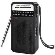 Portable Radio AM FM Transistor Radio with Loud Speaker Headphone Jack 2AA Ba...