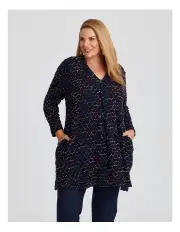 [Taking Shape] Popcorn Longline Tunic in Dark Indigo