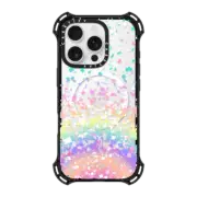iPhone 16 Pro Bounce Case MagSafe Compatible Pastel Rainbow Confetti Explosion Transparent