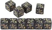 10pcs Dice Counters for Magic Gathering Table Game Funny Dices Game Dice(Black)