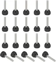 sourcing map 20 Pcs Threaded Knurled Thumbscrew, M4 x 20mm Monitor Mount Arm Screws Stainless Steel Clamping Knobs Grip Thumb Screw for Computer TV