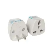 50pcs AU UK EU AS to US AC Power Plug Adapter Converter Home Travel Wall 2pin