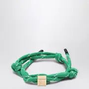 [Miu Miu] Emerald green rope bracelet with logo One size Green