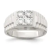 Sterling Silver Cubic Zirconia Fashion Ring Size 10 10.64gm Gift for Mother