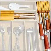 Knife Block Organizer - LIJEPNA In Drawer Organizer Bamboo Wood Drawer Knife Organizer - Designed to Hold 10 Knives(Not Included)-Keep Knife’s Blades Store Without Pointing Up