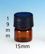 720 Pcs, 15mm X 19mm [1/4 Dram] AMBER Glass Vials with Plastic Foam Liner Cap