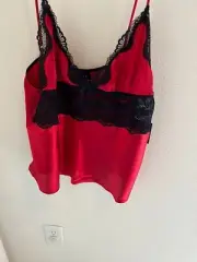 CYNTHIA ROWLEY-SIZE XLARGE RED/BLACK LACE 2 PIECE CAMISOLE FOR WOMEN