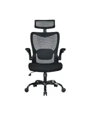 [OOS Living] Mona Ergonomic High Back Flipped Armrest Task Chair in Black