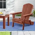 ALFORDSON Wooden Muskoka Adirondack Chair for Outdoor, Fir Wood Lawn Outdoor ...