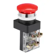 25mm Mounting Hole Momentary Press Button Switch Red, DPST