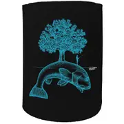 Alcohol Stubby Holder - Fish Island Tree Fishing - Funny Novelty Birthday Gift Joke Beer Can Bottle
