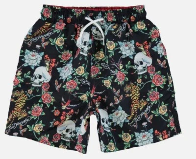Ed Hardy Black Skull Swim Shorts - 11/12 + 15-16