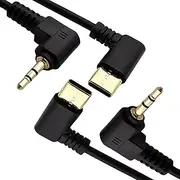 tunghey 2Pack Dual Right Angle USB C to 2.5mm Audio Cable, 90 Degree USB Type C to 2.5mm Male AUX Headphone Jack Cable Gold Plated 30cm
