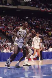 Playoffs Navy David Robinson In Action Basketball 1986 Old Photo