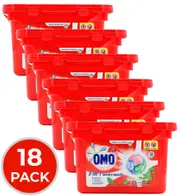 18 x OMO 3-In-1 Fresh Eucalyptus Laundry Capsules Pk15 (270 Capsules)