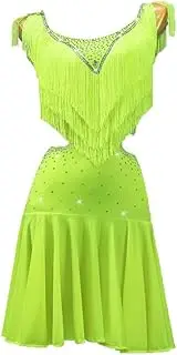 [JRUIA] Women's Latin Dance Competition Dress Cha Cha Ballroom Performance Dress Salsa Costumes Fishbone Skirt for Rumba