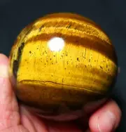 TOP 390G 64mm Natural Tiger eye Crystal Sphere Ball Healing From China YU534