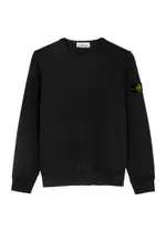 Stone Island Kids Logo Cotton Sweatshirt (10-12 Years) - Black - 12YR (12 Years) 12YR (12 years)