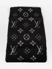 Black & Silver Logomania Wool Scarf