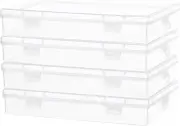 Clear Container with Lid, 4 Packs Rectangular Storage Containers Plastic Storage