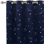 LORDTEX Dinosaur and Star Foil Print Blackout Curtains for Kids Room - Thermal