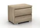 Modern 2 Drawer Bedside Table - Light Oak