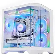 HOENGAGER Ocean of Stars Gaming PC -AMD Ryzen 7 7700 3.8 GHz, RTX 4060 8G, 32GB DDR5 RAM 3200MHz, 1TB PCIe SSD, 11AC WiFi, Windows 11 Pro 64-bit -White