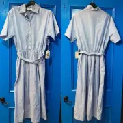 Laurie McCarthy Vintage Blue Gingham Shirt Dress Liberty Fabric BNWT Size 12