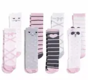 Hudson Baby Knee High Socks, 8-Pack, Pink Panda Stripe - New