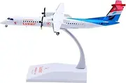 Pre-Built Model Aircraft 16cm for Luxair Dash 8-Q400 LX-LGE Diecast Airplane Model 1:200 Scale Aircraft Static Display Model for Collectors Miniature Airplane Model