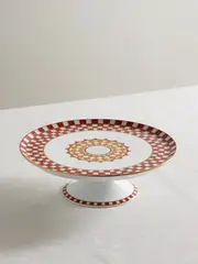 [La DoubleJ] La DoubleJ - Gold-plated Porcelain Cake Stand - Orange - One size One size Orange