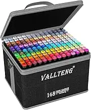 168 Colours Permanent Art Markers Twin Marker Pen Broad Fine Point Black Animation Design for Drawing Coloring with Black Bag