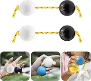 Aslatuas Rhythmic Ball Kashaka Instrument, 2 Pair Durable ABS Kashaka Music Egg Shaker, Double Gourd Easy to Play for Adults & Teenagers at Parties, Shows(Black+White)