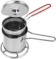 SOLUSTRE 1Set Stainless Steel Deep Fryer with Fry Basket Nonstick Household Fryer Pot for Chips Vegetables Meat Ergonomic Handle Design Kitchen Cooking Utensil