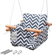 VIsuIvit Baby Swing Seat, Canvas Baby Hammock Infants, Toddler Swing Indoor & Outdoor Infant Hanging Swing Chair with Canvas Cushion, Swings Sets for Baby Hammock Toy Backyard (Stripe)